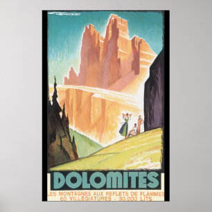 Affiche de Vintage voyage de dolomites