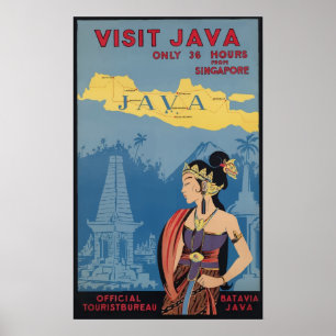 Affiche de Vintage voyage de Java