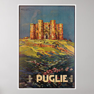 Affiche de Vintage voyage de Puglie Castel del