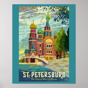 Affiche de Vintage voyage de St Petersbourg