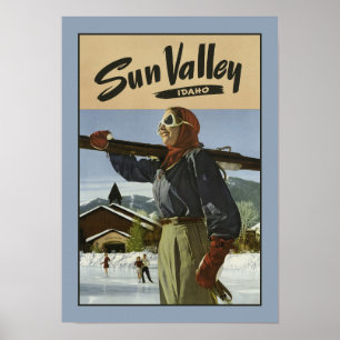 Affiche de Vintage voyage de Sun Valley Idaho
