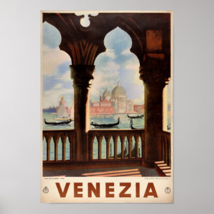 Affiche de Vintage voyage de Venise Venezia