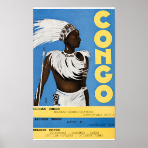 Affiche de Vintage voyage du Congo reconstituée