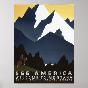 Affiche de Vintage voyage - Etats-Unis