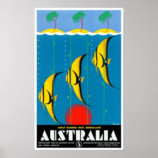 Affiche de Vintage voyage restaurée en Australie (Devant)