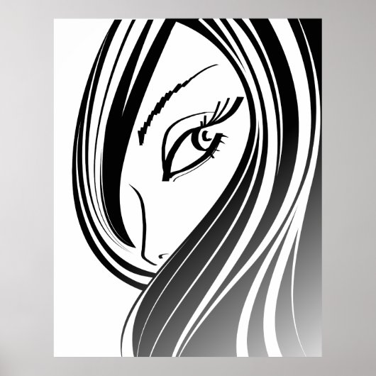 Affiche de visage fille beauté (Devant)