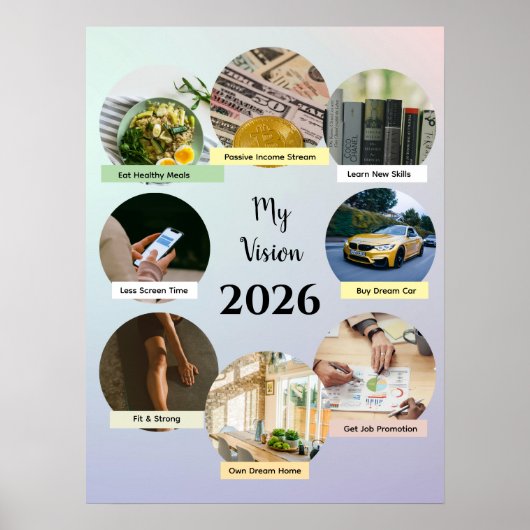 Affiche de vision Cercles Pastel Esthétique 2026 (Devant)