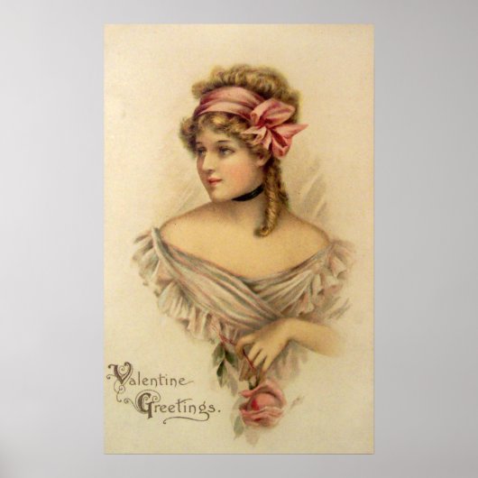Affiche de vœux de la Saint-Valentin victorienne (Devant)