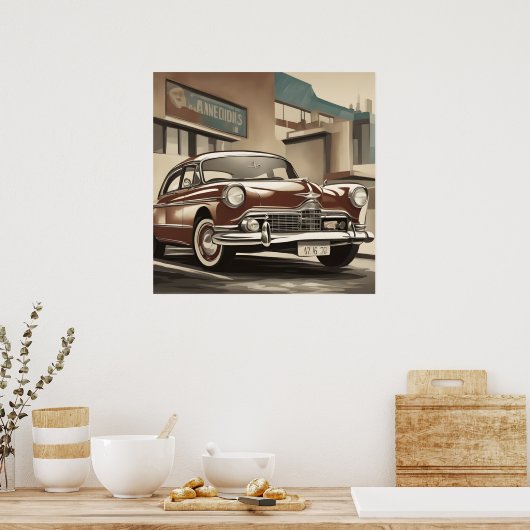 Affiche de voiture classique (Cuisine)