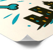 Affiche de voiture de conduite de chien spatial (Coin)