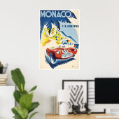 Affiche de voiture de course de Monaco 1952 Impres (Bureau à domicile)