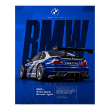 Affiche de voiture de course Iconic Blue Motorspor