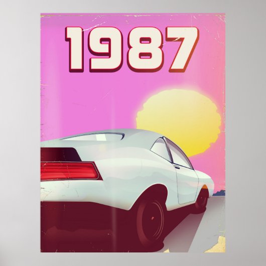 affiche de voiture de sport 1987 (Devant)