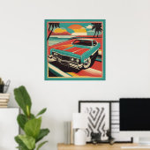 Affiche de voiture rétro vintage classique (Bureau à domicile)