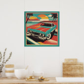 Affiche de voiture rétro vintage classique (Cuisine)