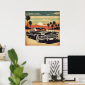 Affiche de voiture vintage rétro classique (Bureau à domicile)