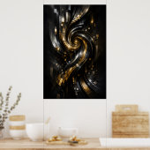 Affiche de vortex en spirale dorée (Cuisine)