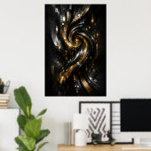 Affiche de vortex en spirale dorée (Bureau à domicile)