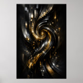 Affiche de vortex en spirale dorée (Devant)