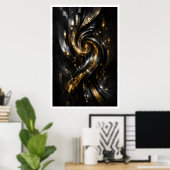 Affiche de vortex en spirale dorée (Bureau à domicile)