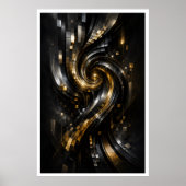 Affiche de vortex en spirale dorée (Devant)