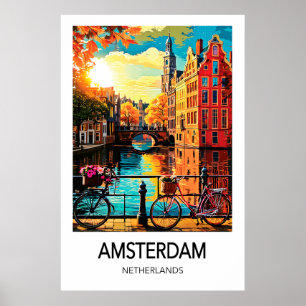 Affiche de voyage à Amsterdam