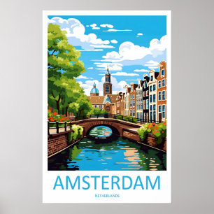 Affiche de voyage à AmsterdamVintage Parc Ski Nati