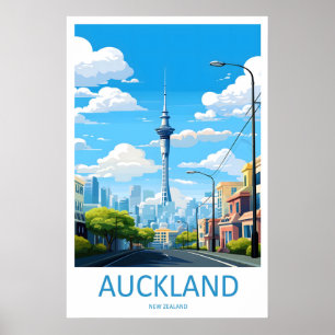 Affiche de voyage à Auckland Parc national vintage