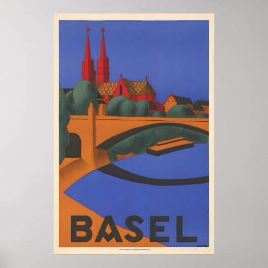 Affiche de voyage à Bâle en Suisse (Devant)