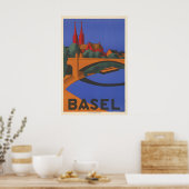 Affiche de voyage à Bâle en Suisse (Cuisine)
