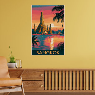 Affiche de voyage à Bangkok, Thaïlande