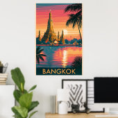 Affiche de voyage à Bangkok, Thaïlande (Bureau à domicile)