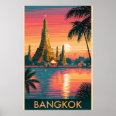 Affiche de voyage à Bangkok, Thaïlande (Devant)