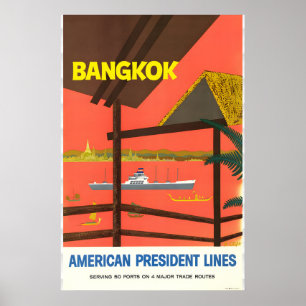 Affiche de voyage à Bangkok Thaïlande