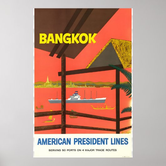 Affiche de voyage à Bangkok Thaïlande (Devant)
