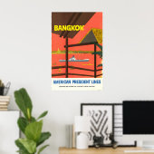Affiche de voyage à Bangkok Thaïlande (Bureau à domicile)