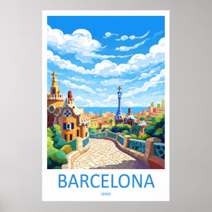 Affiche de voyage à Barcelone Espagne 2