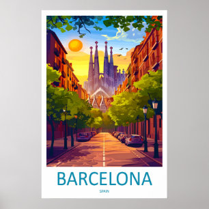 Affiche de voyage à Barcelone Espagne 4