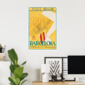 Affiche de voyage à Barcelone Espagne Art Impressi (Bureau à domicile)
