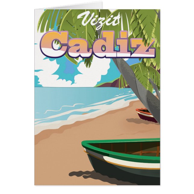Affiche de voyage à Cadix en Espagne. (Devant)