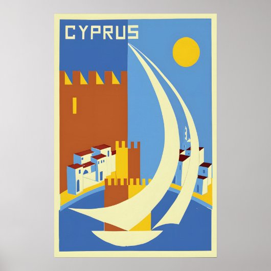 Affiche de voyage à Chypre Impression d'art mural  (Devant)