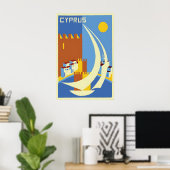 Affiche de voyage à Chypre Impression d'art mural  (Bureau à domicile)
