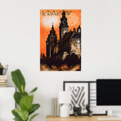 Affiche de voyage à Cracovie Pologne Impression d' (Bureau à domicile)