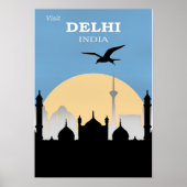 Affiche de voyage à Delhi, Inde (Devant)