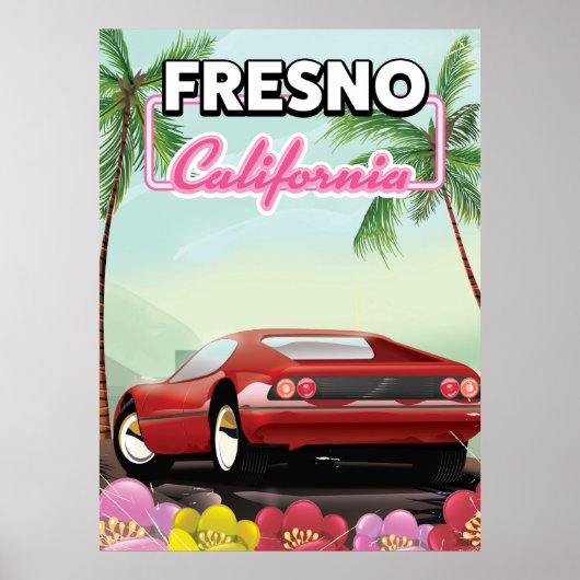Affiche de voyage à Fresno Californie (Devant)