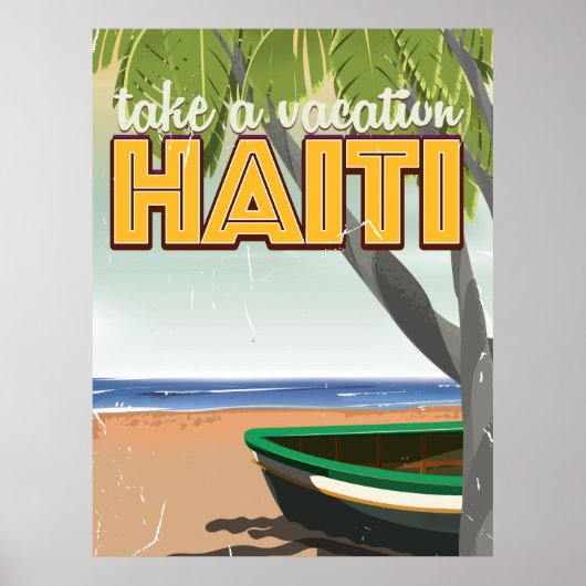 Affiche de voyage à Haïti pour des vacances (Devant)