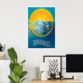 Affiche de voyage à Hawaï Art de surf Impression h (Bureau à domicile)