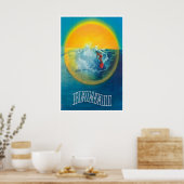 Affiche de voyage à Hawaï Art de surf Impression h (Cuisine)