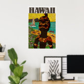 Affiche de voyage à Hawaï Art hawaïen Impression K (Bureau à domicile)
