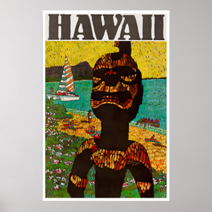Affiche de voyage à Hawaï Art hawaïen impression K